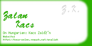 zalan kacs business card